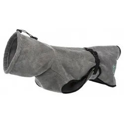 Bathrobe for dogs terry cloth S: 40 cm grey