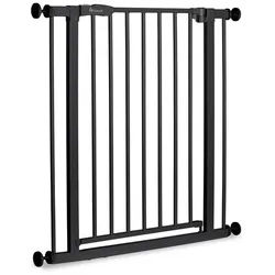 Hauck Türschutzgitter , Schwarz , Metall, Kunststoff , 75x77 cm , Verlängerung erhältlich , Babysicherheit, Treppenschutzgitter