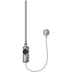 LuxeBath ML-Design Heizstab 600 W Chrom – Elektrischer Heizstab mit LCD-Display, Thermostat & Timer-Funktion, Heizpatrone für Badheizkörper, Heizelement mit