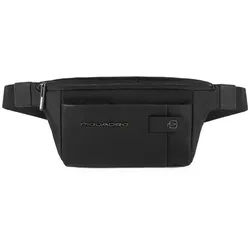 Piquadro Brief 2 Umhängetasche aus rezykliertem Stoff schwarz