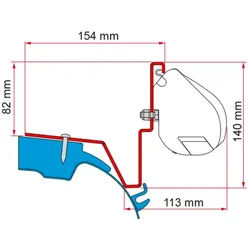 Fiamma Mercedes Vito / Jules Verne Markisenadapter für Fiamma F35