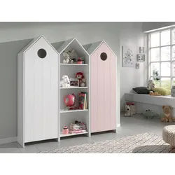 Vipack Jugendzimmer-Set Casami, best. aus 2 Schränken mit Drehtür, 1 Regalschrank, TOP modern, (Set, 3-tlg., B/H/T ca. 115,2x171,3x37cm, verschiedene Farbkombinationen erhältlich), als Kleider-/Wäscheschrank nutzbar, universell einsetzbar rosa