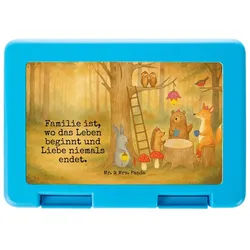 Mr. & Mrs. Panda Butterdose Waldtiere Picknick Design, Bentobox, Weiß, Frühstücksdose, Wald, Snac, Premium Kunststoff, (Packung), Hase snack aufbewahrungsbox Fuchs weiß