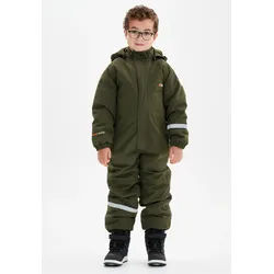 Schneeoverall ZIGZAG "Vally", Mädchen, Gr. 98, EURO-Größen, grün (dunkelgrün), 100% Polyester, lang, ohne Ausschnitt, Overalls, mit wasser- und winddichter TPU-Membran