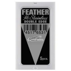 Feather Rasierklingen 71-S, 5-tlg., Rasierklinger Feather Hi Stainless 5 St. silberfarben