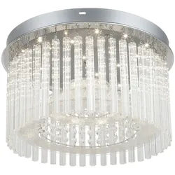 LED Deckenlampe Deckenleuchte verchromt Kristalllampe Wohnzimmerleuchte, 18W, 1600lm neutralweiß, DxH 37 x 21,5 cm