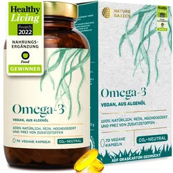 Nature Basics® - Omega 3 Vegan aus Algenöl im Braunglas (70) Kapseln 83 g