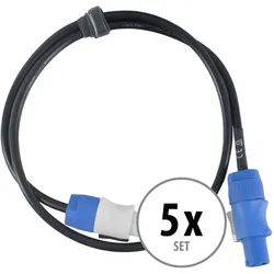 Pronomic Power Twist 1 Stromkabel 1m 5x Set