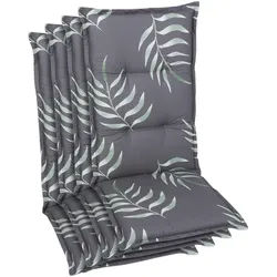 Xxxl Sesselauflagenset , Anthrazit , Textil , 4-teilig , Blätter , Füllung: Schaumstoff, Vlies , 50x7x120 cm , Oeko-Tex® Standard 100 , pflegeleicht, hochwertige Qualität, langlebig, für den Außenbereich geeignet, mittels Bändern zu befestigen, mittels Gurtband zu befestigen , Gartenmöbel, Gartenpolster & Auflagen, Sesselauflagen