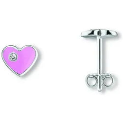 ONE ELEMENT Paar Ohrhänger Zirkonia Herz Ohrringe Ohrstecker aus 925 Silber, Herz mit Bedeutung – eine feine Geschenkidee für viele Anlässe silberfarben