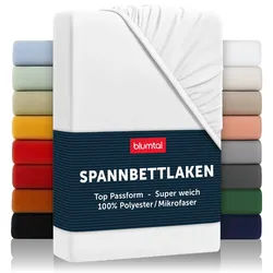 Blumtal Spannbettlaken 160/200/30 cm Weiß , Textil , 160x200 cm , Oeko-Tex® Standard 100 , Heimtextilien, Bettwäsche & Leintücher, Leintücher, Bettlaken