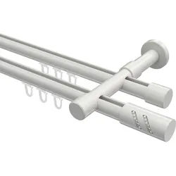 GARDINENSTANGE INNENLAUF Prestige Zoena 280 cm (geteilt in 2 x 140 cm), 2-läufig, 20 mm Ø Weiß
