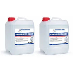 Ravensberger Chemie Bügelwasser VE-Wasser Demineralisiertes Wasser - 5 L, 2x 5 Liter Kanister von Ravensberger Chemie -, kalkfrei für Auto, Batterie, Haushalt, Dampfbügeleisen und Labor