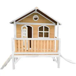 Ambia Garden Spielhaus , Braun, Grau, Weiß , Holz, Kunststoff , 349x233x212 cm , EN 71, CE, FSC 100% , Freizeit & Co, Gartenspielzeug, Spielhäuser