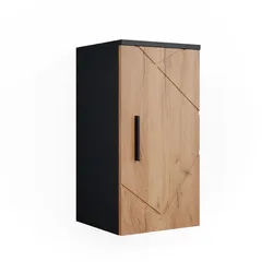 Vicco Badschrank Irma Goldkraft Eiche/Anthrazit 30 x 59 cm , Eiche Wotan, Anthrazit , Holzwerkstoff , 2 Fächer , Rechteckig , 30x59x24 cm , Badezimmer, Badezimmerschränke, Hängeschränke