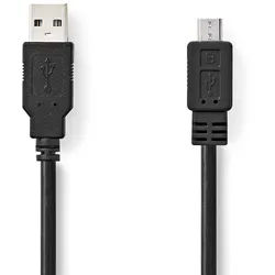 NEDIS USB-Kabel | USB 2.0 | USB-A Stecker | USB Micro-B Stecker | 480 Mbps | Vernickelt | 2.00 m | rund | PVC | Schwarz | Box