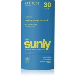 Attitude Sunly Kids Sunscreen Stick mineralische Sonnencreme in der Form eines Stiftes für Kinder SPF 30 60 g