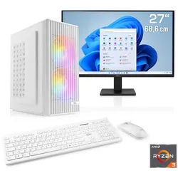 CSL Spectrum V25209 PC-Komplettsystem (27", AMD Ryzen 3 3200G, 16 GB RAM, 500 GB SSD) weiß