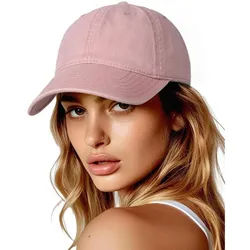 LuxusKollektion Baseball Cap Basecap Damen Baumwolle Verstellbar Retro Rosa M