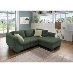 Mid.you Ecksofa , Grün , Textil , Buche , Streifen , Füllung: Schaumstoff,Schaumstoff,Schaumstoff , Ottomane rechts, L-Form , 250x190 cm , Made in Eu , Liegefunktion, Schlafen auf Sitzhöhe , Wohnzimmer, Sofas & Couches, Wohnlandschaften, Ecksofas