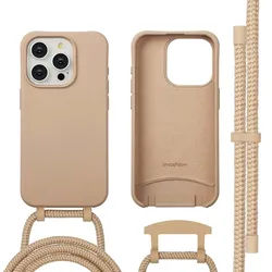 iPhone Hülle MagSafe - Silikon - imoshion Soft Case/Hülle mit Band/Backcover - Handyhülle Beige