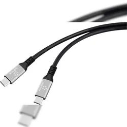 Renkforce USB-C® Kabel USB4® USB-C® Stecker 0.50 m Schwarz Aluminium-Stecker, Silikon, hochflexibel,