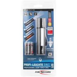 Professionelle Multifunktionsleuchte, die fokussierbare LED-Taschenlampe, Arbeitsleuchte und Signalleuchte, inkl. 3 Micro AAA Batterien, abnehmbarem Gürtelclip & Haltemagnet