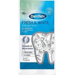 DenTek Zahnseide-Stick DenTek Fresh & White Zahnseide Sticks 36 Stück mit Mikrokristallen Min