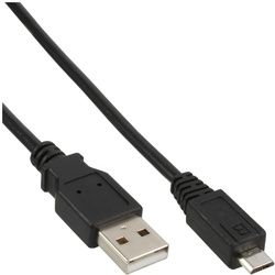 InLine® Micro-USB 2.0 Kabel, USB-A Stecker an Micro-B Stecker schwarz, 0,5m