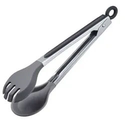 WESTMARK Round Silicone Servierzange, hitzebeständig bis 200° C, Ideale Küchenzange für Töpfe und Pfannen mit Antihaftbeschichtung, 1 Zange, Mini: 25,5 cm