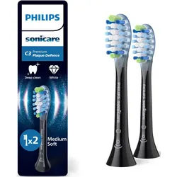 Philips Sonicare Aufsteckbürsten C3 Premium Plaque Defence, für extra gründliche Plaque-Entfernung, für jedes Sonicare Handstück schwarz