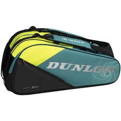 Dunlop Tennis-Racketbag SX Performance (Schlägertasche, 3 Hauptfächer, Thermofach) 2025 blaugrün/gelb 12er