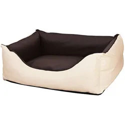 CopcoPet Tierbett Orthopädisches Hundebett / Wendebett Kleine bis Große Hunde, Kunstleder beige|braun 100 cm x 125 cm