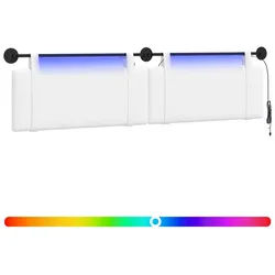vidaXL Bett Hängendes Kopfteil Mit LED Licht Weiß Stoff (1-tlg) weiß