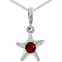 OSTSEE-SCHMUCK Kette mit Anhänger Ostsee-Schmuck Kette mit Anhänger Seestern (2-tlg) silberfarben 45 cm