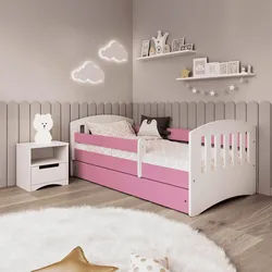 Mid.you Kinder-/Juniorbett , Weiß, Pink , Holzwerkstoff , Birke , Schichtholz,Sperrholz , H2 , 1-Zonen , Höhe ca. 15 cm , links montierbar, rechts montierbar , 80x140 cm , mit Schubkästen,nicht verstellbar , Babymöbel & Kindermöbel, Kinderzimmer & Jugendzimmer, Kinderbetten, Kinderbetten & Jugendbetten