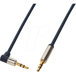 LOGILINK CA11300 - Audio Kabel, 3,5 mm 3-Pin Klinkenstecker auf 90° Stecker, Metall