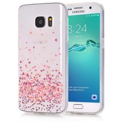 Silikon Hülle für Samsung Galaxy S7 - Rosa Herzen