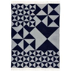 Mirror Throw Wool 130x198 Blue - Verpan