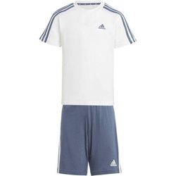 ADIDAS Kinder Sportanzug Essentials 3-Streifen Set, WHITE/PRLOIN, 122