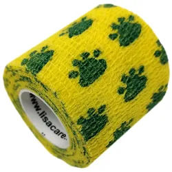 LisaCare Kohäsive Bandage 5cm - Tatze Gelb Bandage(s) 12 St gelb Unisex