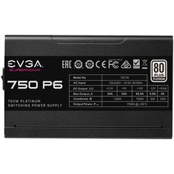 EVGA SuperNOVA 750 P6 - Netzteil (intern) - ATX / EPS - 80 PLUS Platinum - Wechselstrom 100-240 V - 750 Watt