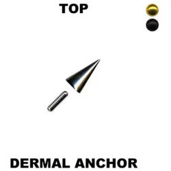 Order & Smile Schmuck Piercing-Implantat Dermal Anchor Aufsatz Hautanker Top Piercing Kegel schwarz