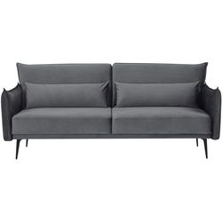 SalesFever 3-Sitzer Sofa Samt Grau mit Schlaffunktion 207x86x88 cm