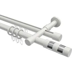 GARDINENSTANGE RUNDROHR-INNENLAUF Prestige Mavell 120 cm, 2-läufig, 20 mm Ø Weiß