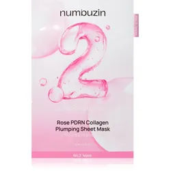 Numbuzin No. 2 Rose PDRN Collagen Plumping Sheet Mask Feuchtigkeitsspendende Tuchmaske zur Verjüngung der Gesichtshaut 5 St.