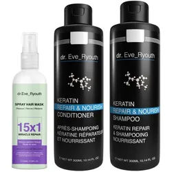 Dr. Eve_Ryouth Keratin-Shampoo + Spülung Wunderspray 700 ml Unisex