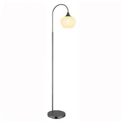 GLOBO LIGHTING Stehlampe, Leuchtmittel nicht inklusive, Stehleuchte Standlampe Schlafzimmerlampe Glas Kristalle chrom-schwarz