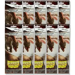 BUNDLE 10x100 Dragon Shield Standard Perfect Fit Sleeves SMOKE Sealable 13223