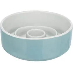 Slow Feeding Ceramic Bowl 0.45 l/ø 14 cm grey/blue